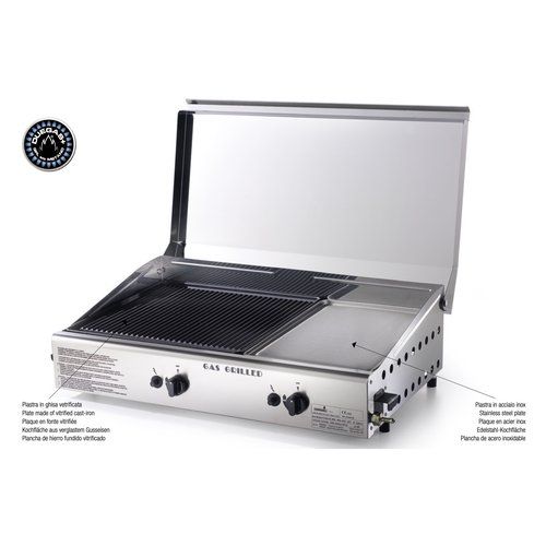 Piastra cottura Ompagrill 4070 COVER M Plancha Double Duegas Satinato