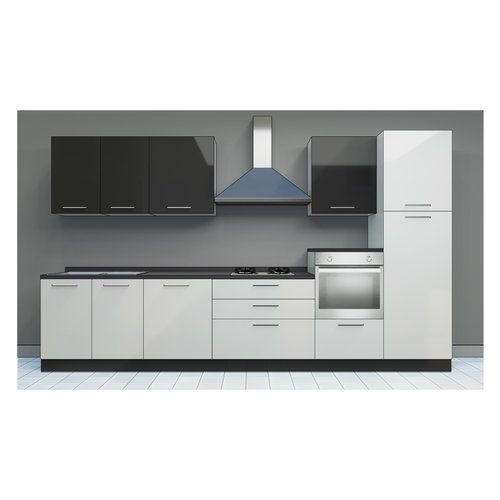 Cucina Forma Cucine PERLA Dx Bianco ottico e Grigio pepe lucido