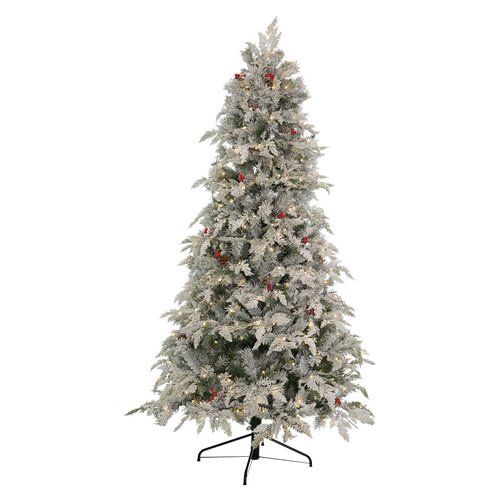 Albero Natale addobbato Amicasa SOLE PVC e PE Verde innevato