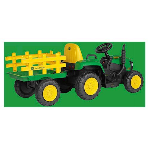 Trattore elettrico Peg IGOR0120 JOHN DEERE con rimorchio Farm Power R/