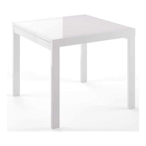 Tavolo Linea 88 52MRC090 040466XX ARES Bianco lucido e Vetro bianco