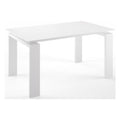 Tavolo Linea 88 52TOR150 06066688 TORINO Bianco opaco e Vetro bianco