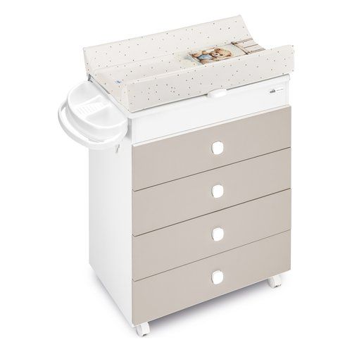 Bagnetto fasciatoio Cam 971006 C273 ASIA 4 cassetti Tortora e Bianco