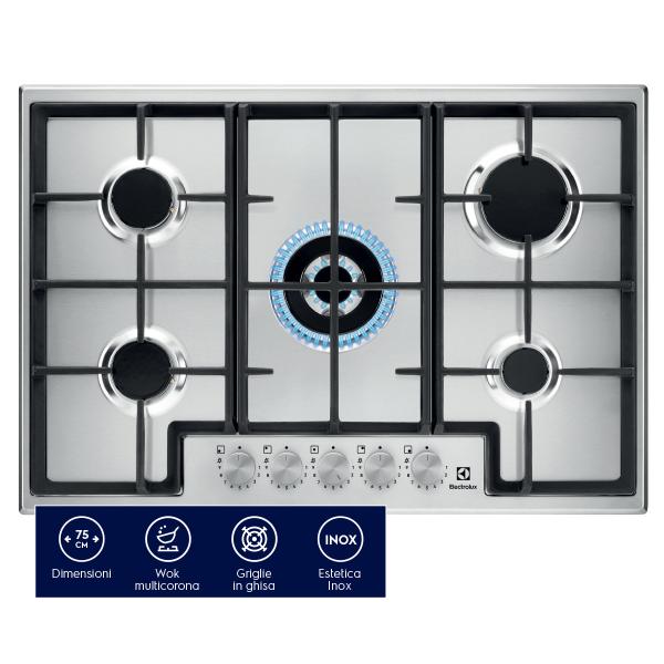 P.COTT.GAS 75CM 5F G.GHISA STEPPOWER INOX