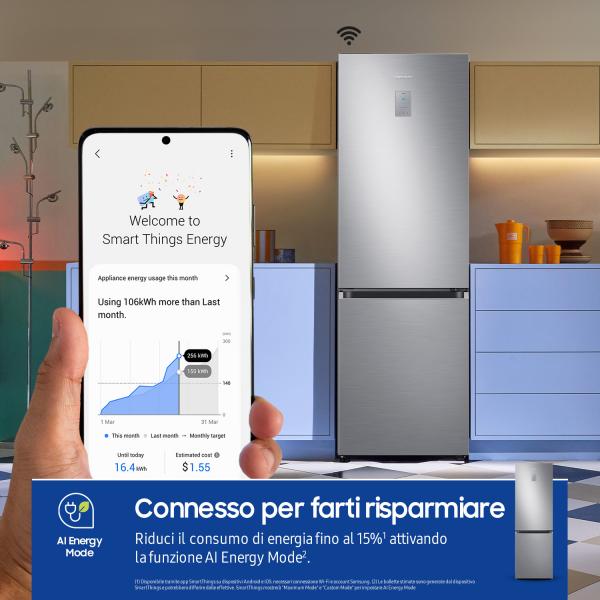 RB34C775CS9 FRIGO COMBI 344LT H185 NF C INOX METALBACK