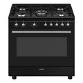 CX91GMBL CUCINA 90X60 MULTI6 VENT A 4F+1TC NERA PULIZIAVAP