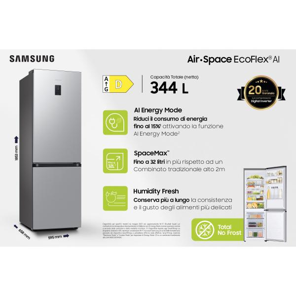 COMBI 344LT CE.D NOFROST INV. DISPLAY WIFI INOX