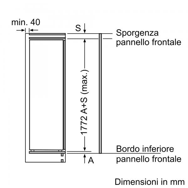 FRIGO 1P.INC.310LT H.177.5CM CE.E VENT CERN.TRAINO