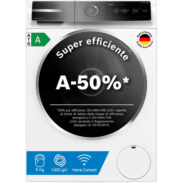 WGB24402IT LAVATRICE CF 9KG 1400G A-50% VAP HOMECONNECT