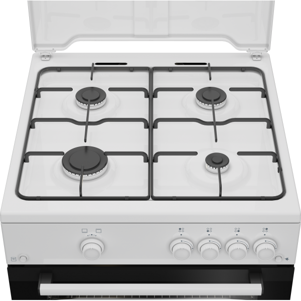FBG62010DW CUCINA 60X60 FORNOGAS 4F BIANCA COPERCHIO METALLO
