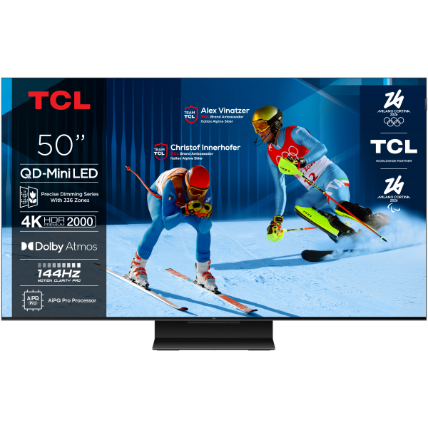 50C7K TVC LED 50 MINILED QD GOOGLE TV 144 Hz HDR 2000 NIT NITAUDIO ONKYO BASE CENTRALE