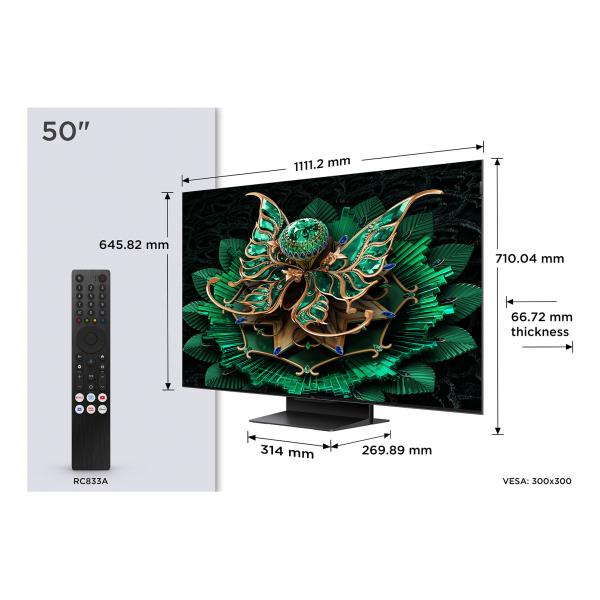 50C7K TVC LED 50 MINILED QD GOOGLE TV 144 Hz HDR 2000 NIT NITAUDIO ONKYO BASE CENTRALE