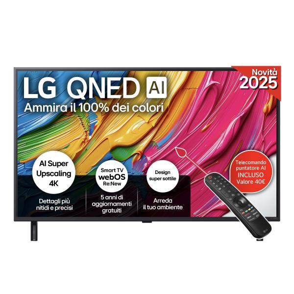 43QNED80A6A.API TVC LED 43 4K SMART HDR10 WIFI SAT QNED 60 HzTELEC PUNTATORE 2 PIEDIN