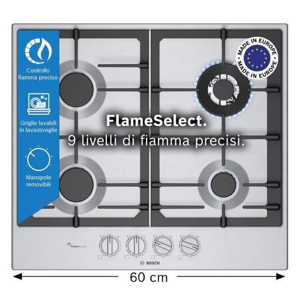 P.COTT.GAS 60CM 3F+1F DOPPIA CORONA G.GHISA INOX