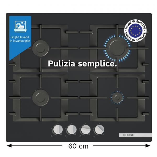 PNP6B6K40 PIANO COT 60CM 3F-1TC VETRONERO GHISA