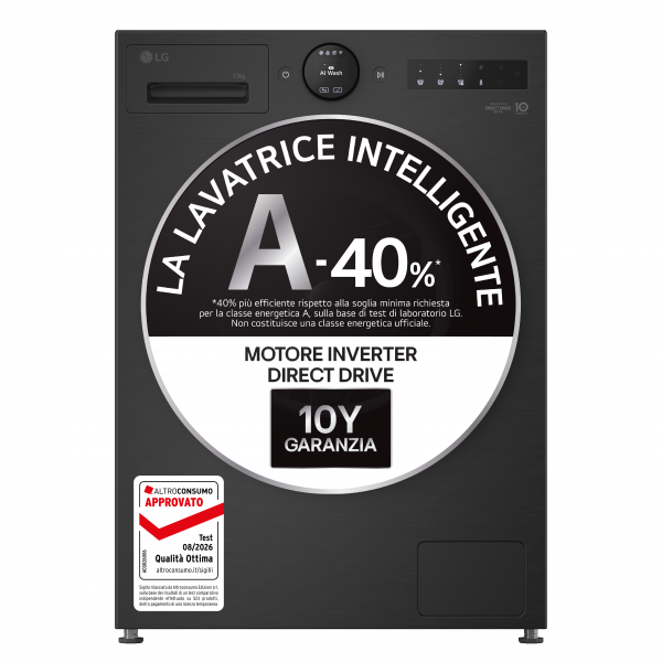 F4X7013TBB LAVATRICE CF 13KG 1400G A-40% INV VAP TURBOWASH WIFI NERA