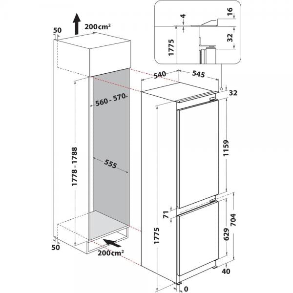 COMBI INC. 254LT H.177CM CE.E TOTAL NOFROST INVERT