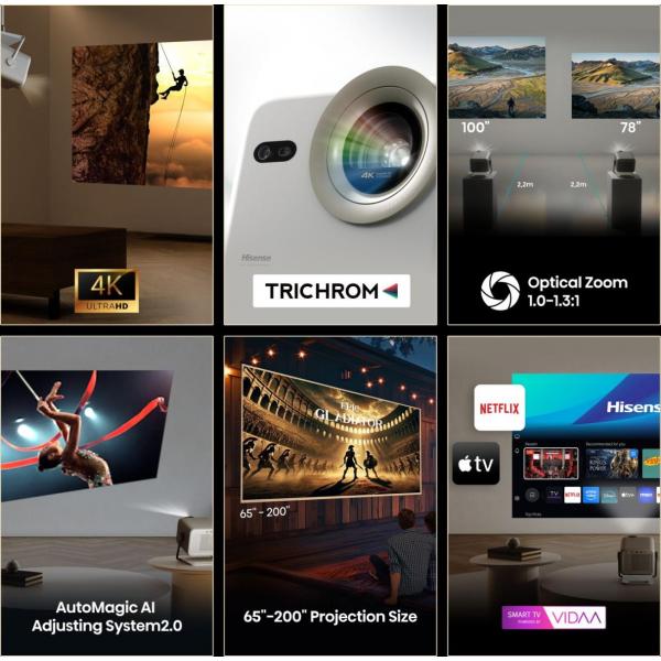 PROIETTORE LASER DLP 4K UHD 16:9 1200ANSI SMART