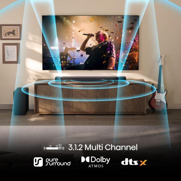 AX3120Q HOME SOUNDBAR 3.1.2 SUB 440W BT HDMI ARC OTTICO AUXUSB