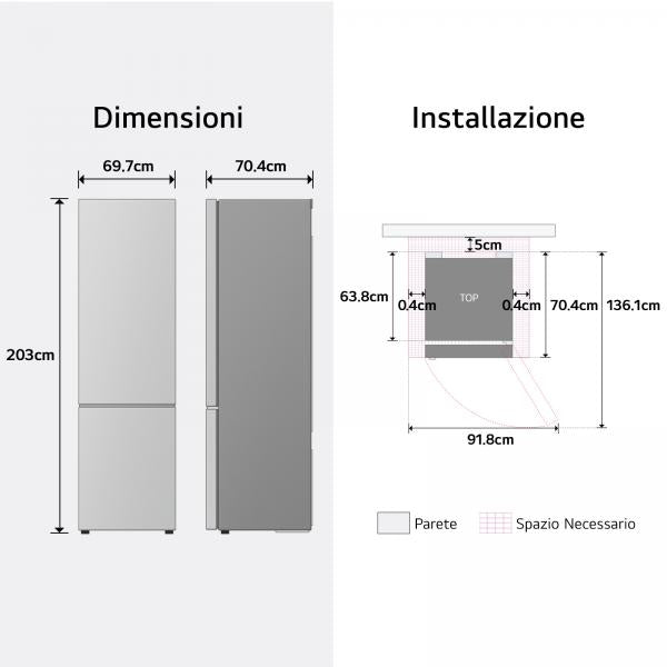 GBBW322DPY FRIGO COMBI 465LT H200-L70 NF INOX D DISPL DOORCOOLING WIFI