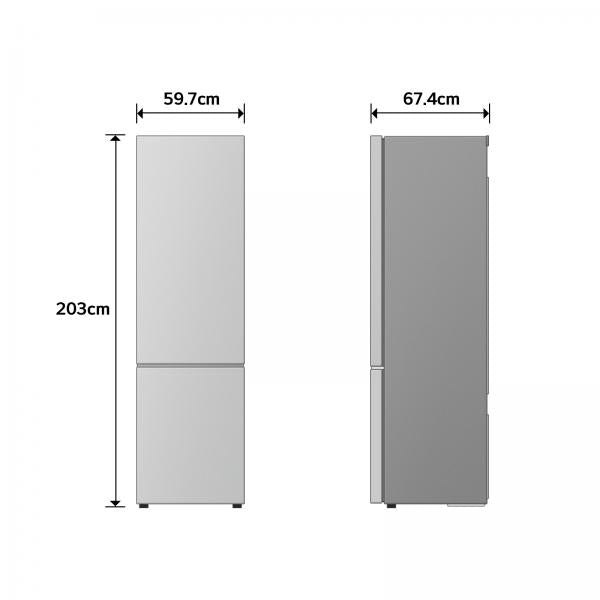 GBBS322CPY FRIGO COMBI 375LT H203 NF C INOX WIFI PORTA PIATTA