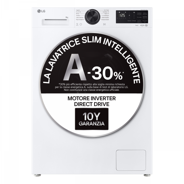 F2NX50S8TLB LAVATRICE SNELLA 47M 8KG 1200G A-30% VAP