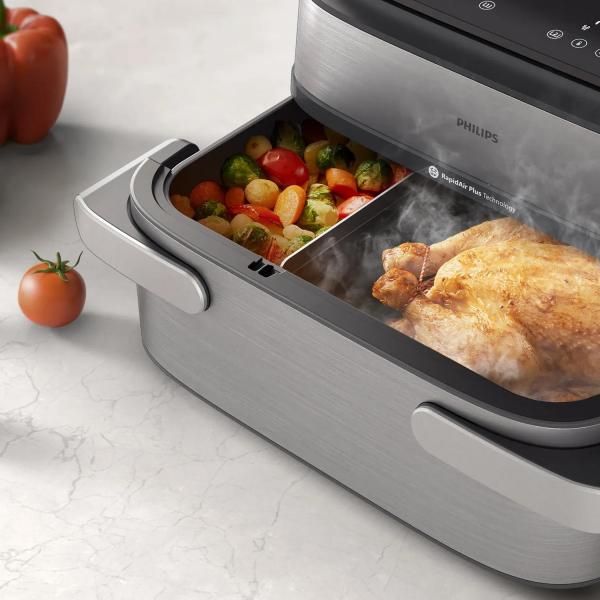 FRIGGITRICE AD ARIA 2750W 9.5LT 2CESTI VAPORE INOX