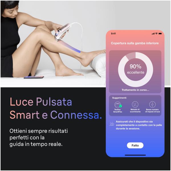 EPILATORE LUCE PULSAT.SMART FLEX+TEST+CUST+RASOIO