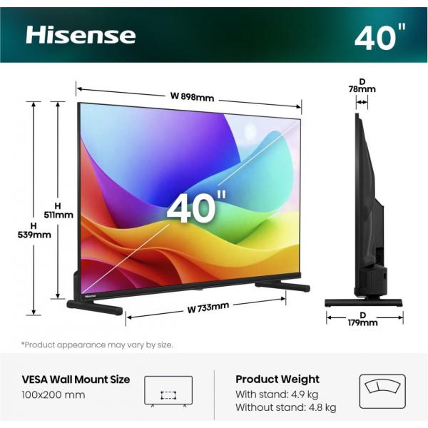 TV QLED 40"FHD DVBT2/S2 SMART VIDAA