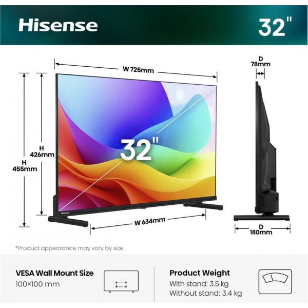 TV QLED 32"FHD DVBT2/S2 SMART VIDAA