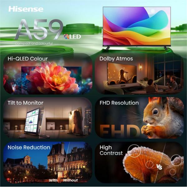 32A59S TVC LED 32 QLED SMART TV HDR10 HDMI 1.4 VIDAA U9 USB TYPE-C DOLBY ATMOS HOTEL M