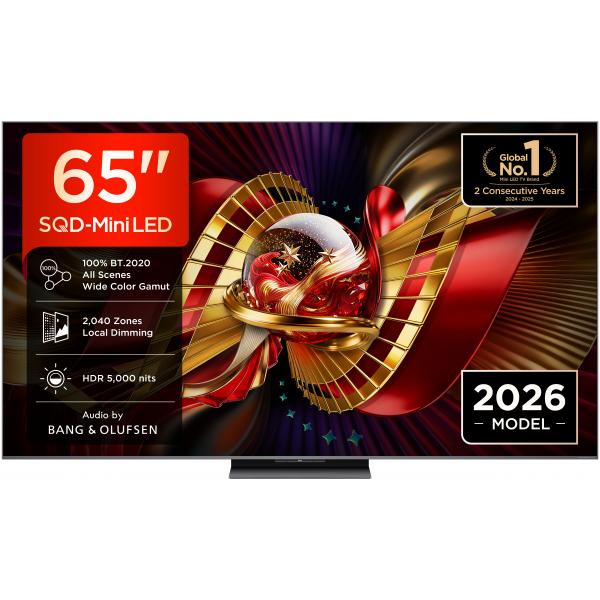 65C8L TVC LED 65 MINILED SQD GOOGLE TV 144 Hz HDR 5000 NIT AUDIO B.&O. BASE CENTRALE