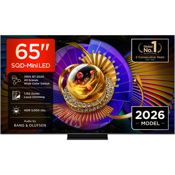 65C7L TVC LED 65 MINILED SQD GOOGLE TV 144 Hz HDR 3000 NIT AUDIO B&O 60 W BASE CENTRAL
