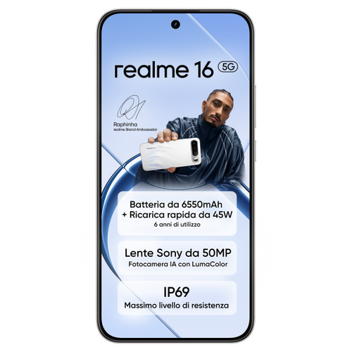 16 5G WH S.PHONE 5G 6.57 FHD+ 120HZ 8CORE 8/256 50+2MP FRONT 50MP 6550mAh