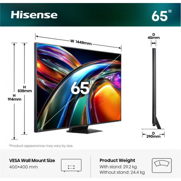65UR9S TVC LED 65 RGB MINILED SMART HDR10+ 180HZ 4000 NIT DOLBY VISION ATMOS P.CENTRALE