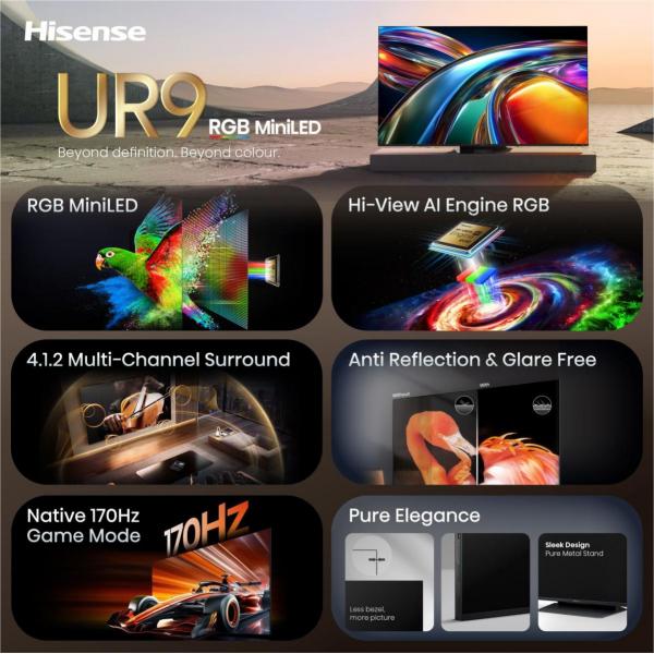 65UR9S TVC LED 65 RGB MINILED SMART HDR10+ 180HZ 4000 NIT DOLBY VISION ATMOS P.CENTRALE