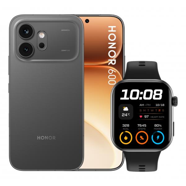 HONOR 600 BLACK + WATCH S.PHONE 5G 6.57" AMOLED 8/512GB 200+50MP FRONT 6400MHA