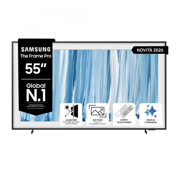 QE55LS03HWUXZT TVC LED 55 QLED SMART TV 144HZ 5HDMI 2USB FRAME STAFFA MURO INCLUSA PIEDINI