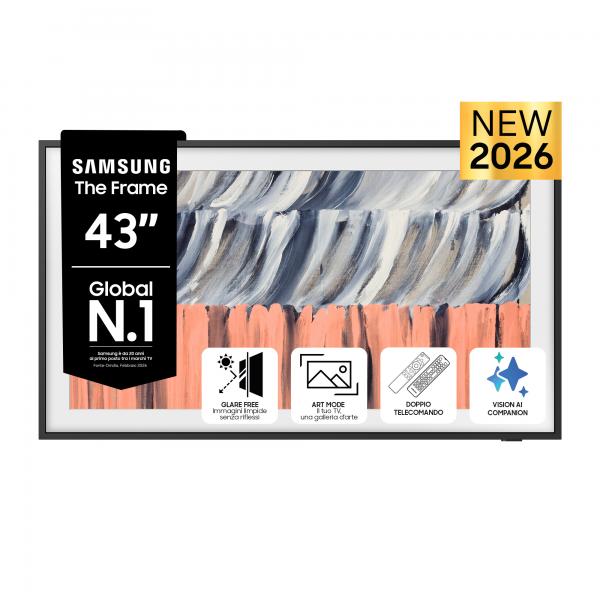QE43LS03HEUXZT TVC LED 43 QLED FRAME ART MODE 3HDMI 2USB STAFFA MURO INCLUSA PIEDINI ANTIRIFLES