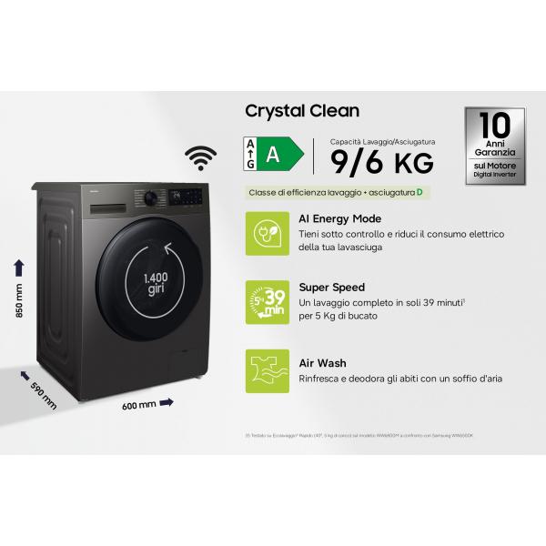 LAVASC.C/F.1400G.L9KG-A6KG CE.D INV.WIFI VAP.AI BK