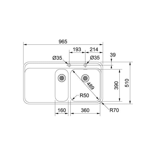Franke Sinos SNX 251 DX Acciaio inossidabile