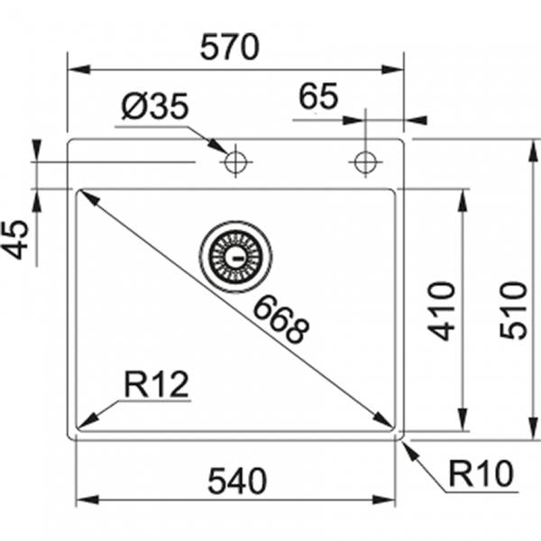 Franke Box BXX 210-54 TL Lavello montato su piano Rettangolare Acciaio inossidabile