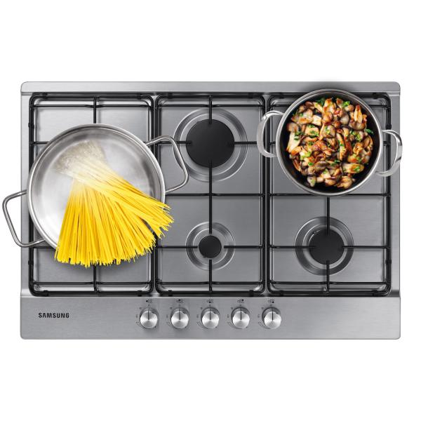 Samsung NA75M3130AS Piano cottura a gas 75cm 5 bruciatori, Inox