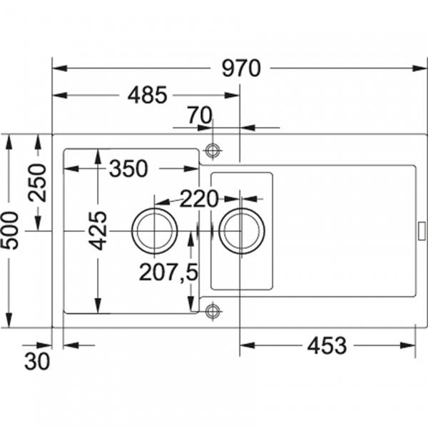 Franke Maris MRG 651 Lavello montato su piano Rettangolare Alluminio