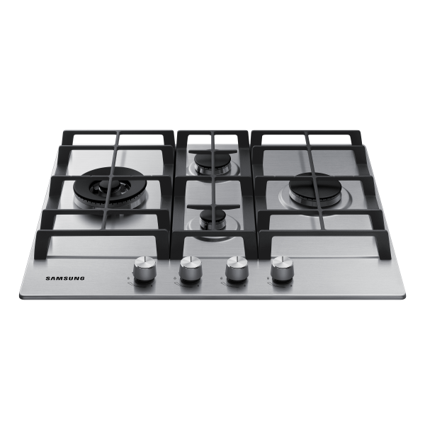 Samsung NA64H3031BS Piano cottura a gas 60cm 4 bruciatori Griglie in ghisa, Inox