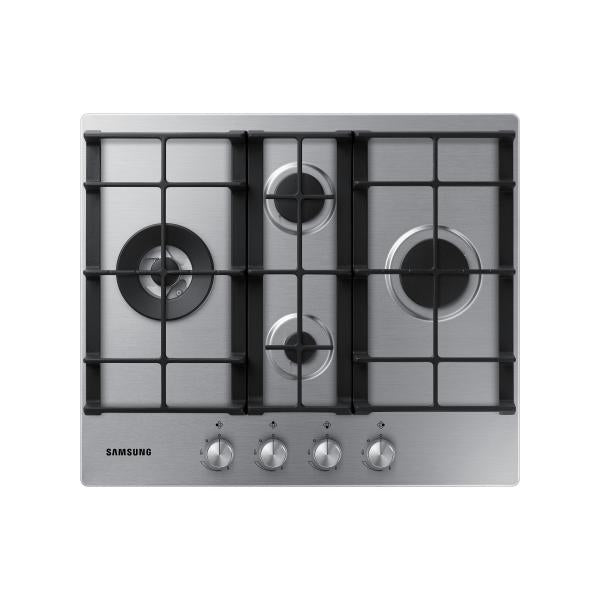 Samsung NA64H3031BS Piano cottura a gas 60cm 4 bruciatori Griglie in ghisa, Inox