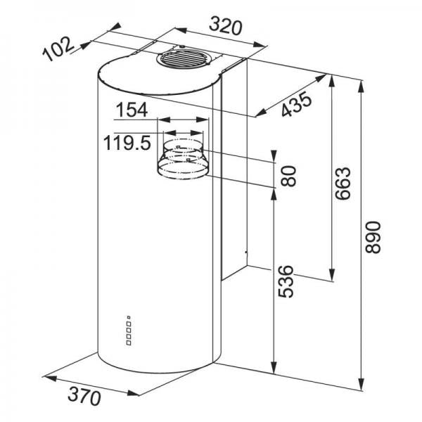 Franke FTU 3805 XS Cappa aspirante a parete Acciaio inox 590 m/h