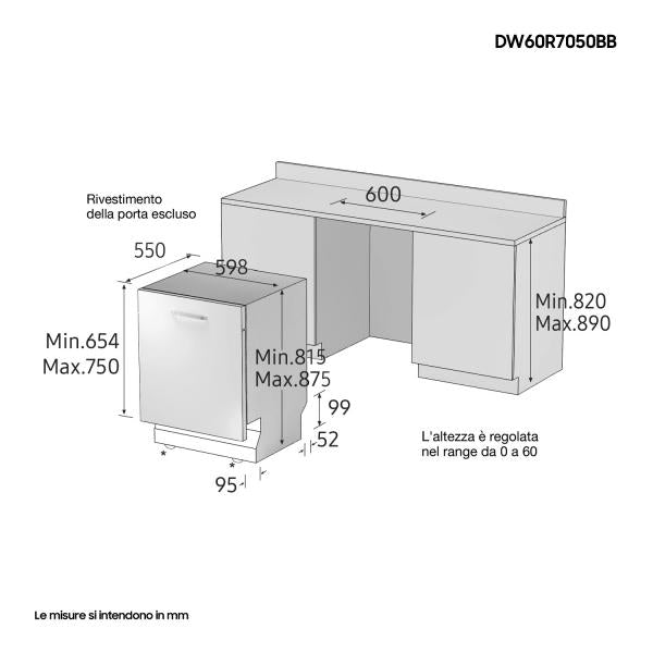 Samsung Lavastoviglie DW60R7050BB