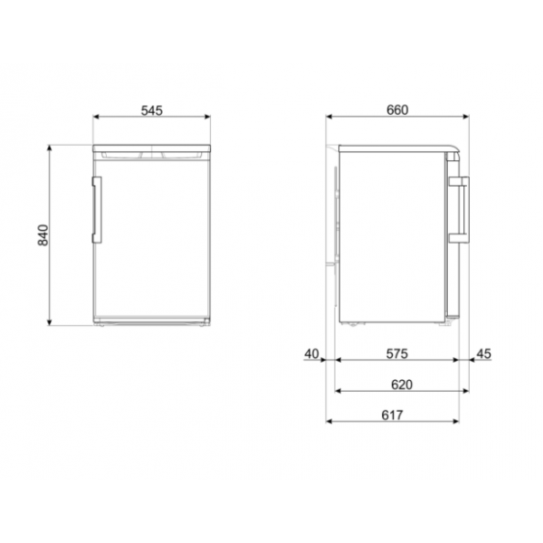 FA120ES FRIGO TAVOLO 120LT H85-L60 SILVER E C/CELLA