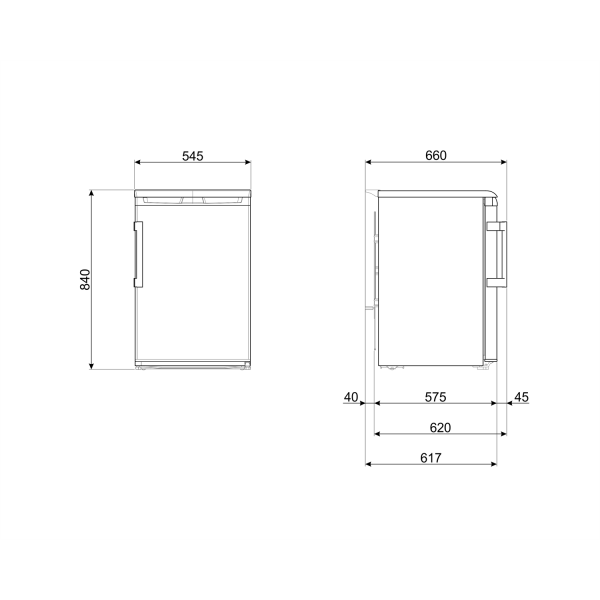 FA120E FRIGO TAVOLO 120LT H85-L60 BIANCO E C/CELLA